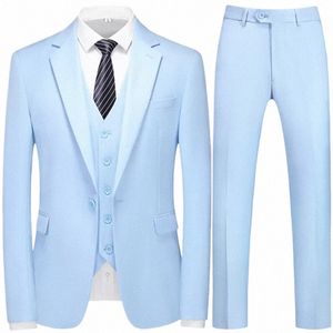 2023 Fi New Men's Boutique Busin Slim Color Color Suit / Slim Fit Double Split Dr Blazers Pantalon Veste Veste L29L #