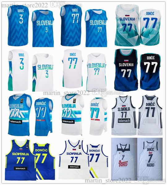 2023 FIBA Eslovenia Copa del Mundo Baloncesto 77 Luka Jerseys Doncic 3 Zoran Dragic Jaka Blazic Sasa Ciani Vlatko Cancar Jakob Cebasek Ziga Dimec Gregor Glas Gregor Hrovat