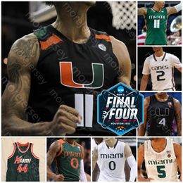 2023 Final Four 4 Jersey Miami Hurricanes Basketball NCAA College Isaiah Wong Miller Nijel Pack Norchad Omier Wooga Poplar Bensley Joseph