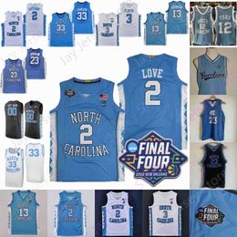 Camiseta de baloncesto Final Four 4 North 2023 NCAA Caleb Love Armando Bacot R.J. Davis Leaky Black Pete Nance Trimble Dunn