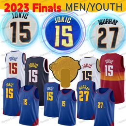 2023 Finale patch Jokic Murray Basketball Jersey 1 Michael Porter Jr. Navy Jamal Murray Blue White Stitched Jerseys Maillots de Basket Men Kids Custom S-Xxxl