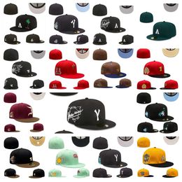 2023 Chapeaux ajustés Designer Baseball Chapeau plat Hip Hop Coton Lettre de broderie Sport Plein Fermé Casquette de sport en plein air Basket-ball Tricoté Flex Caps avec étiquette originale