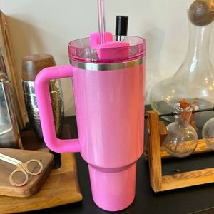 Verkoop Weill THE QUENCHERH2.0 40OZ mokken Cosmo Pink Parade Target rode bekers geïsoleerde autobekers roestvrij staal koffie Termos Barbie roze beker Valentijnsdag cadeau