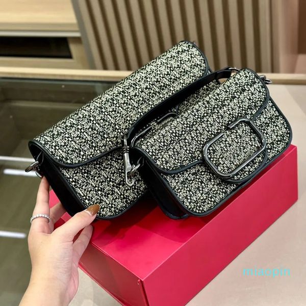 2023- Flap Messenger Bag Bag Bag Mujeres Mujeres Crosshody Bolsas de cuerpo Fashion Fashion Hardware Hebilla Tocada Billetera Hasp Alta calidad de alta calidad