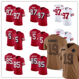 Voetbalshirt 2023 5 Trey Lance 97 Nick Bosa 85 George Kittle 19 Deebo Samuel 80 Jerry Rice 54 Fred Warner 13 Brock Purdy 23 Christian McCaffrey