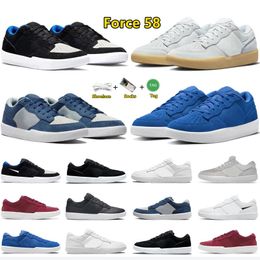 2023 Force 58 Chaussures décontractées pour hommes Tripel blanc noir Royal Navy Blue Jay Bordeaux Men de femmes Trainers Sneakers sportifs Forces de plate-forme 58S Shoe