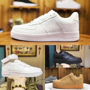 2023 FORCE Casual Schoenen Sale Outdoor Heren Lage Skateboardschoenen Goedkope One Unisex 1 Knit Euro Airs High Dames Geheel Wit Zwart Tarwe Nieuw Patroon Designer Sneakers S12