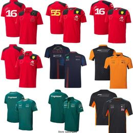 2023 Formula 1 F1 Racing Mclaren Aston Martin Sets Carlos Sainz Charles Leclerc Set Up t-shirt Casual Ademend POLO Zomer Auto Motorsport