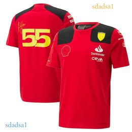2023 Formule 1 F1 Racing Sets Carlos Sainz Charles Leclerc Fernando Alonso installe T-shirt Casual Breathable Polo Summer Car Motorsport Team Jersey Shirts BBB