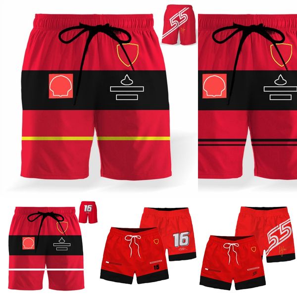 Short de course rouge de l'équipe F1 pour hommes, maillot de bain, maillot de bain, respirant, pantalon de sport court, formule 1, été, 2023