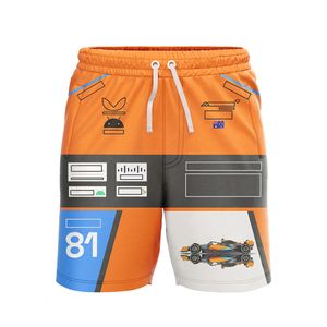 2023 Pantalones cortos del equipo de Fórmula 1 Pantalones cortos para fanáticos del conductor de F1 Deportes de carreras de verano Pantalones cortos transpirables de secado rápido Pantalones cortos estampados de playa para hombres