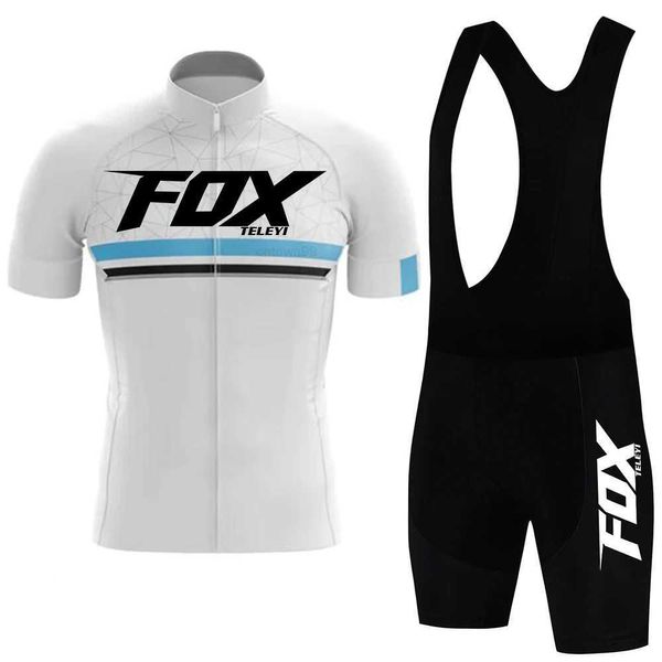 Fox teleyi – Maillot de cyclisme pour hommes, ensemble chemises de vélo de route, cuissard à bretelles, vêtements vtt, 2023