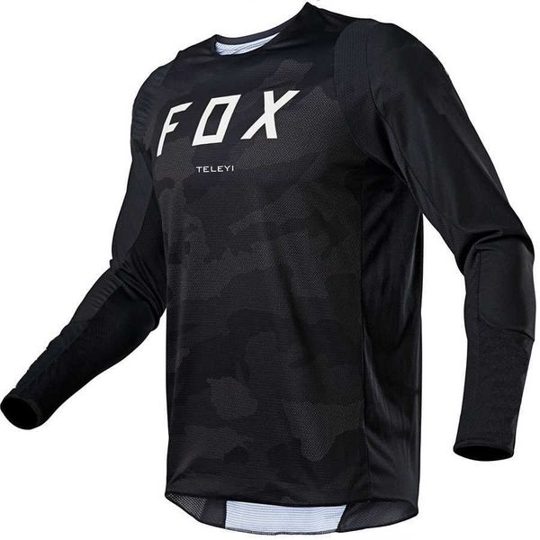 2023 Fox Teleyi T-shirt de cyclisme Mountain Downhill Bike Vêtements de course à manches longues DH VTT Offroad Motocross BMX Jerseys en gros