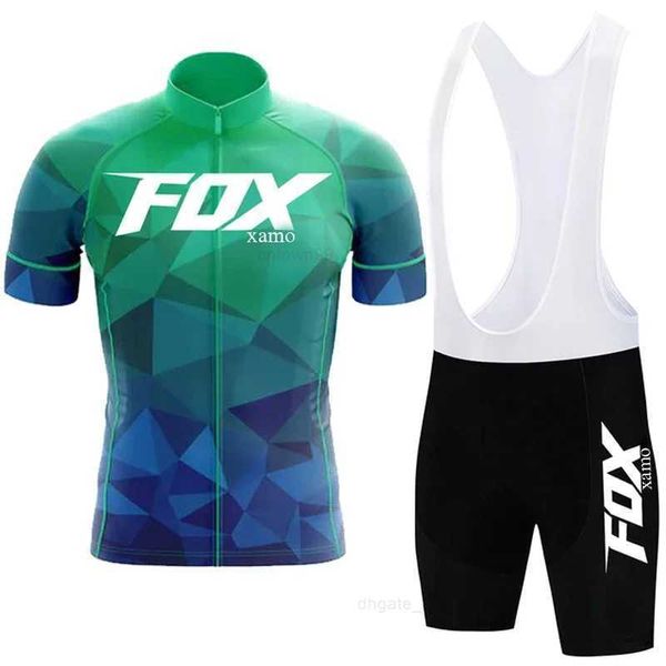 Foxxamo – Maillot de cyclisme pour hommes, ensemble chemises de vélo de route, short à bretelles, vêtements vtt, 2023