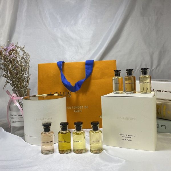 2023 Fragrance Parfum Set 10ml 7pcs rose/ etoile filante/ cceur battant/ attrape-reves/ matiere noire/ le jour se leve/ heures d'absence with Gift Box Lasting