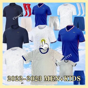 2023 FranC Club Volledige Sets Franse Jersey Voetbalshirts GIROUD MBAPPE GRIEZMANN SALIBA PAVARD KANTE Maillot De Foot Equipe Maillots Kids Kit Dames Heren Voetbalshirt