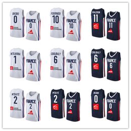 2023 Jerseys de basket-ball de France 5 Nicolas Batum 10 Evan Fournier Rudy Gobert Frank Ntilikina 32 Victor Wembanyama Nando de Colo Francisco Lessort Joel 21 Embiid Fall