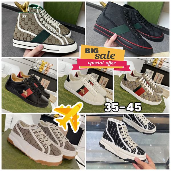 2024 Hombres Mujeres Zapatos casuales G Mens de zapatillas Sneake Cuero Snakers Comfort Ace Bee Stripes Shoe Mens Sports Tiger Tiger 35-45