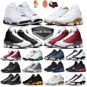 Bleu Gris 13S Chutney Chaussures de basket-ball 13 Midnight Navy Wheat Black UNC Sneaker Bred Black Cat Playoffs Flint Entraîneur de sport avec boîte taille US 7-13