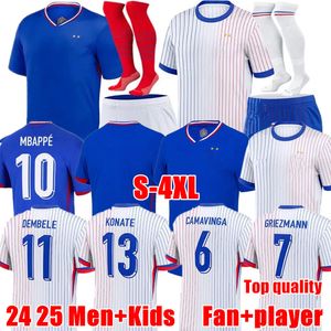 2024 Franse club Volledige sets voetbalshirts BenzEMA 24 25 GIROUD MBAPPE GRIEZMANN SALIBA PAVARD KANTE Maillot de foot equipe Maillots kindertenue dames Heren voetbalshirt