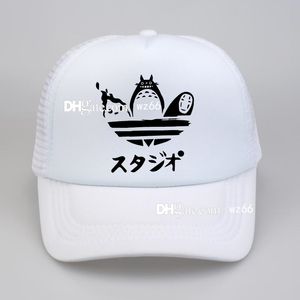 2023 Funny Ball Caps Design Harajuku Hat Cartoon Totoro Spirited Away Béisbol Sin rostro Sin rostro Hombre Snapback Sombreros Mujeres Anime Mesh Trucker Cap