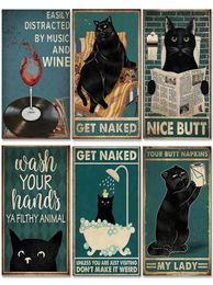 2023 Funny Horse Sheep Black Cat Metal Poster Vintage Metal Tin Sign Retro Dieren Plaque Borden Pet Shop Home Wand Decor 4586578