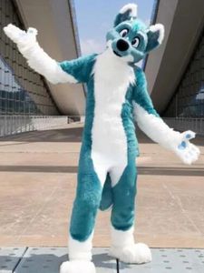 2023 Fur Husky Dog Fox Mascot -kostuums voor volwassenen Circus Kerstmis Halloween Outfit Fancy Dress Suit