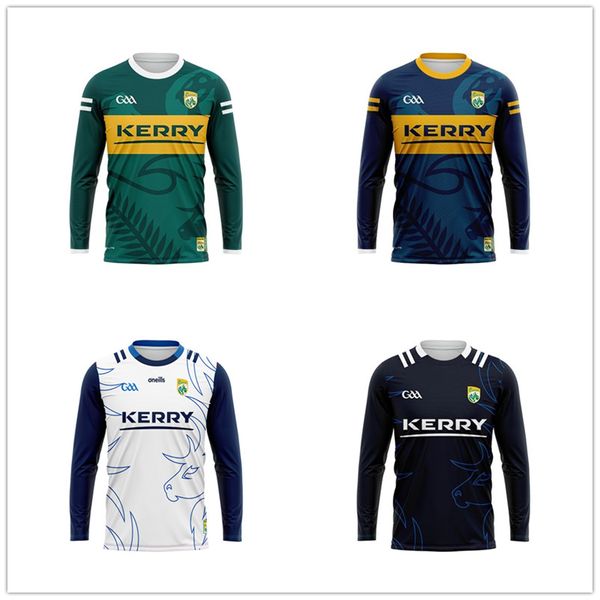 2023 GAA Kerry 3 Stripe Home Away Rugby Camisas para hombre Manga larga Ropa deportiva Sudaderas al aire libre