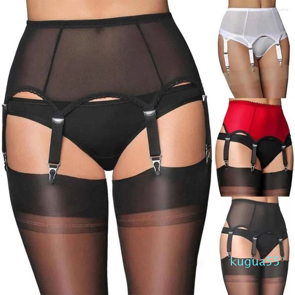 2023-Jarretelles Rouge Vintage Ceinture Dentelle Jarretière Ceinture Plus La Taille Sexy Noir Jarretelles Avec Bretelles Clip En Métal Pour Bas Lingeries 3XL