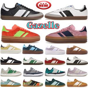 2023 Gazelle Bold Pink Glow Designer Schoenen Adimatic Heren Dames Platform sneakers Lage lederen trainers Vegan Wit Gum Velvet Heren Sport Indoor Suede Casual schoen