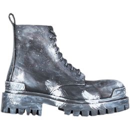 2023 Bottes en cuir véritable Graffiti Retro Matin Plate-forme Botas de créateurs haut de gamme exclusifs