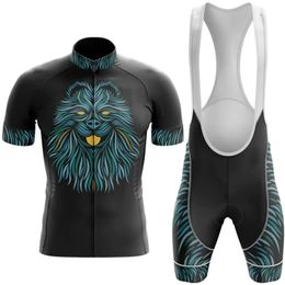 2024 Geometric Dog Cycling Team Jersey Bike Shorts Bib Set Ropa Ciclismo Mens Mtb Shirt Summer Pro Bicycling Maillot Bottom Clothing