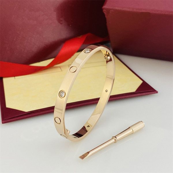 2023 pulsera de oro mujer diseñador joyería amor brazalete hombre 6 mm titanio acero tornillo brazalete pareja joyería con destornillador pulseras diseñador para mujer pulsera