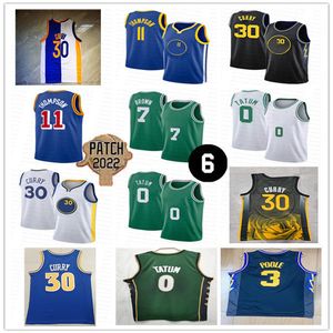 2023 Golden State Stephen 30 Curry City Edition Camisetas de baloncesto Klay 11 Thompson 3 Poole Draymond 23 Cosido verde Boston Jayson 0 Tatum Jaylen 7 Uniformes marrones