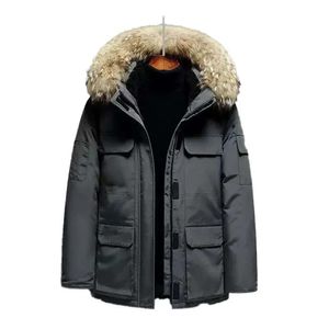 2023 Veste en duvet d'oie Manteau pour hommes et femmes Col en fourrure de vison Couple Mode d'hiver Extérieur Épaissi Chaud Personnalisé D Vente en gros 2 pièces 10% de réduction C