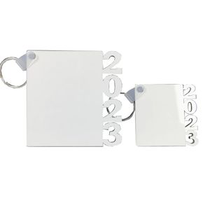 2023 Graduation porte-clés Sublimation blanc bois porte-clés bricolage transfert de chaleur impression pendentif cadeau fournitures