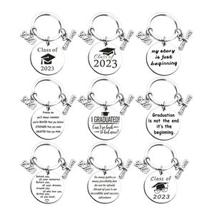 2023 Graduation Porte-clés Party Favor En Acier Inoxydable Porte-clés Pendentif Étudiant Graduation Cadeau Porte-clés Porte-clés 30 MM