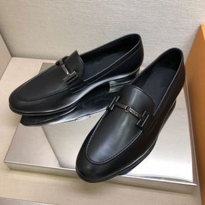 2023 Grand cuir hommes noir Designer britannique Busines mocassins chaussures décontractées carré une pédale robe marée mariage Oxford chaussures