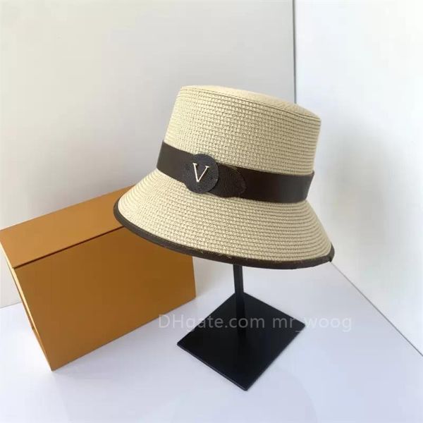 2023 Herbe Tressé designer Hommes Femmes Seau chapeau Mode vieille fleur chapeau de paille femmes casquette de baseball Designer de luxe Chapeau de pêcheur chapeau de soleil hommes 5A qualité