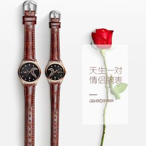 2023 GUANQIN Creative Designer montre hommes femmes en cuir étanche ensemble mince maille ceinture horloge dames montre Relogio Feminino