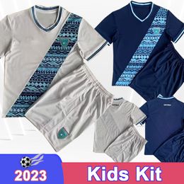 2023 Guatemala National Team Kids Kit Soccer Jerseys Home White Away Blue Football Shirts Child Suit Courte Marine Uniformes