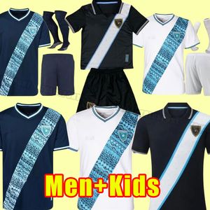 2023 Guatemala National Team Mens Soccer Jerseys LOM OSCAR SANTIS Accueil Blanc Bleu Enfants Vêtements Chemises de football Uniformes à manches courtes