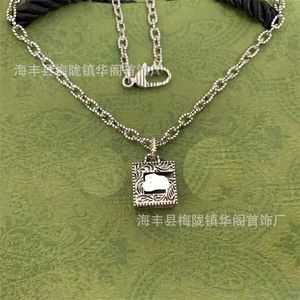 2023 Gujia Vine Pattern Hollow out 3D G Ketting heren s925 All over Sterling Old Thai Silver Fashion