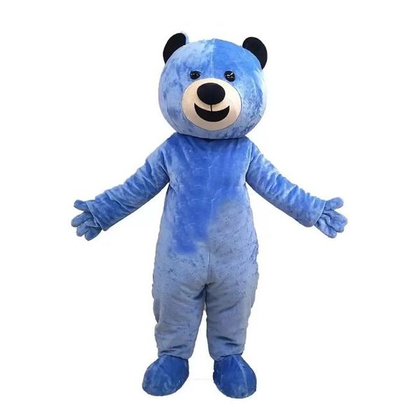 2023 Halloween Costumes de mascotte d'ours bleu complet Robe de soirée de fantaisie de Noël Costume de personnage de bande dessinée Costume Adultes Taille Carnaval Pâques Publicité Thème Vêtements