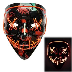 2023 Halloween LED Masque Purge Masques Élection Mascara Costume DJ Party Light Up Masques Glow In Dark 10 Couleurs À Choisir RRA