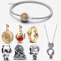 2023 Halloween Nuevas pulseras de diseño para mujeres Joyería DIY Fit Pandoras Pulsera Pendiente Anillo de oro Juego Dragones Collar de encanto de cristal Regalos de fiesta de moda 1GRH