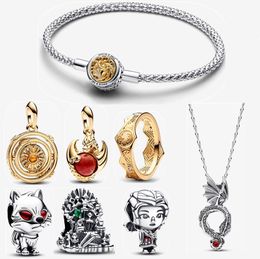 2023 Halloween Nouveaux bracelets de créateurs pour femmes Bijoux DIY Fit Pandoras Bracelet Boucle d'oreille Bague en or Jeu Dragons Glass Charm Collier Cadeaux de fête de mode