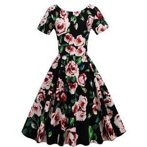 2023 Hepburn Style Elegance Vestido estampado Falda de algodón puro Camellia Pe Small Camellia 135563