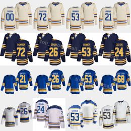 2023 Heritage Classic Hockey 72 Tage Thompson Jersey 26 Rasmus Dahlin 53 Jeff Skinner 21 Kyle Okposo 24 Dylan Cozens 68 Victor Olofsson 89 A