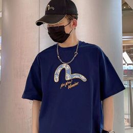 2023 High Edition Summer New Ev God T-shirt Men's Men's Casual Simple Brodemery Letter Seagull Big M Hot Stampée Half Sleeves 561987